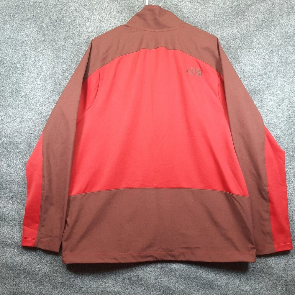 The North Face Fleece Jacket Men's 2XL Full Zip Lightweight Zip Turtleneck Red